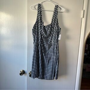 Navy and White Gingham Dress